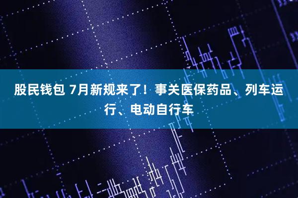 股民钱包 7月新规来了！事关医保药品、列车运行、电动自行车
