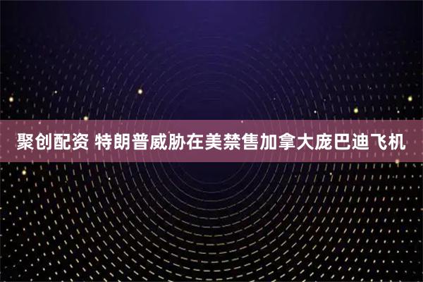 聚创配资 特朗普威胁在美禁售加拿大庞巴迪飞机